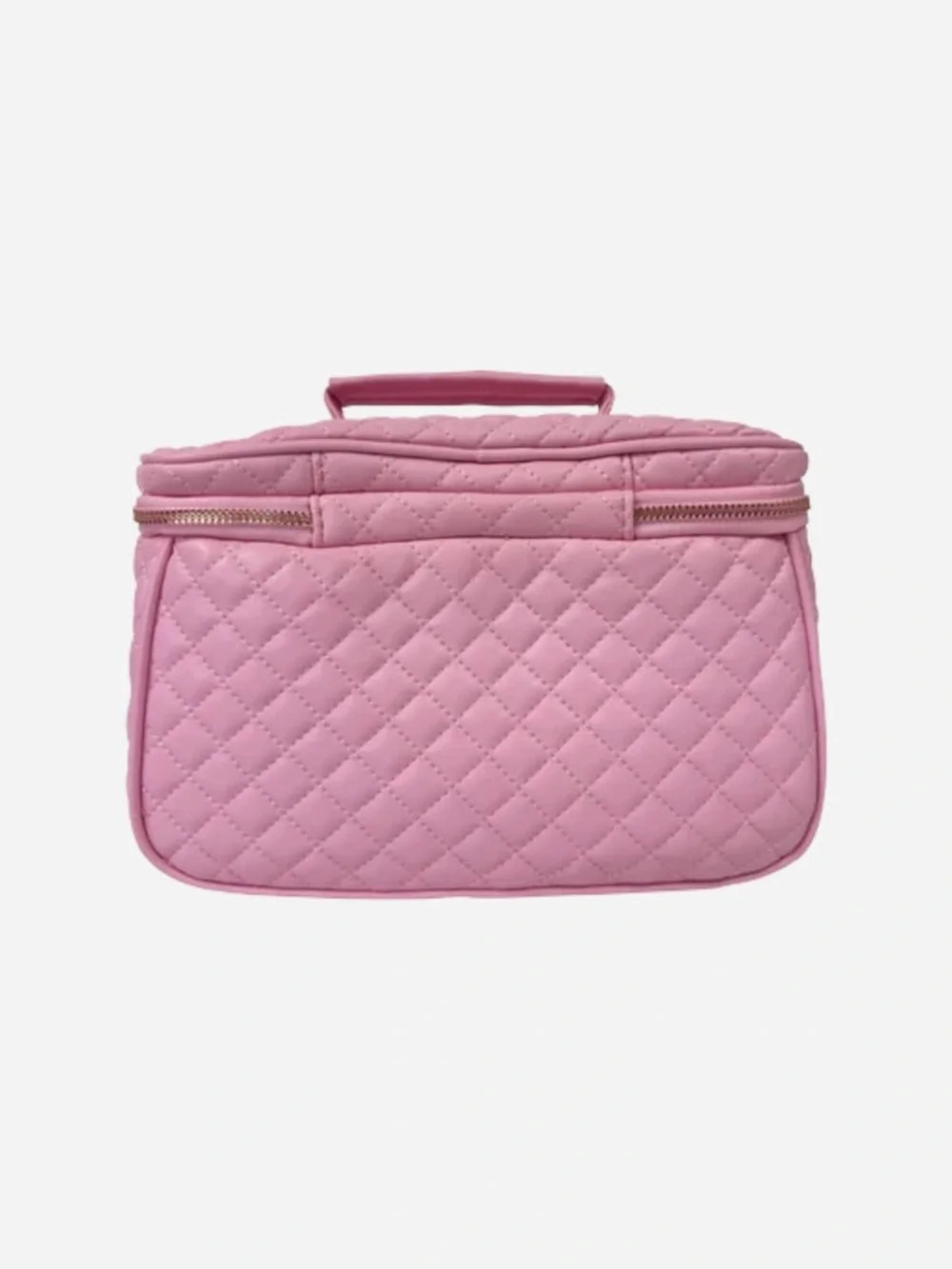 Quilted Pink Cosmetic Train Case - Unbranded